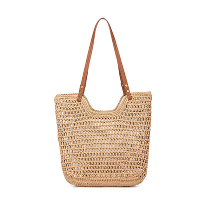 Woven Straw Bucket Bag