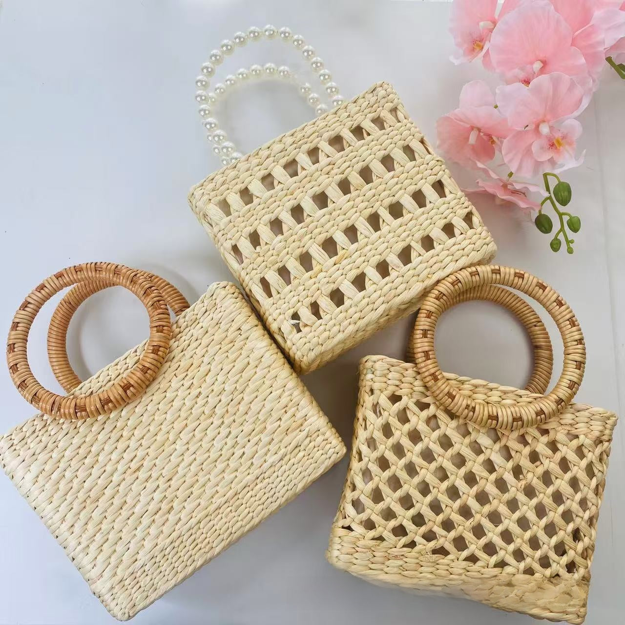 Woven Straw Handbag