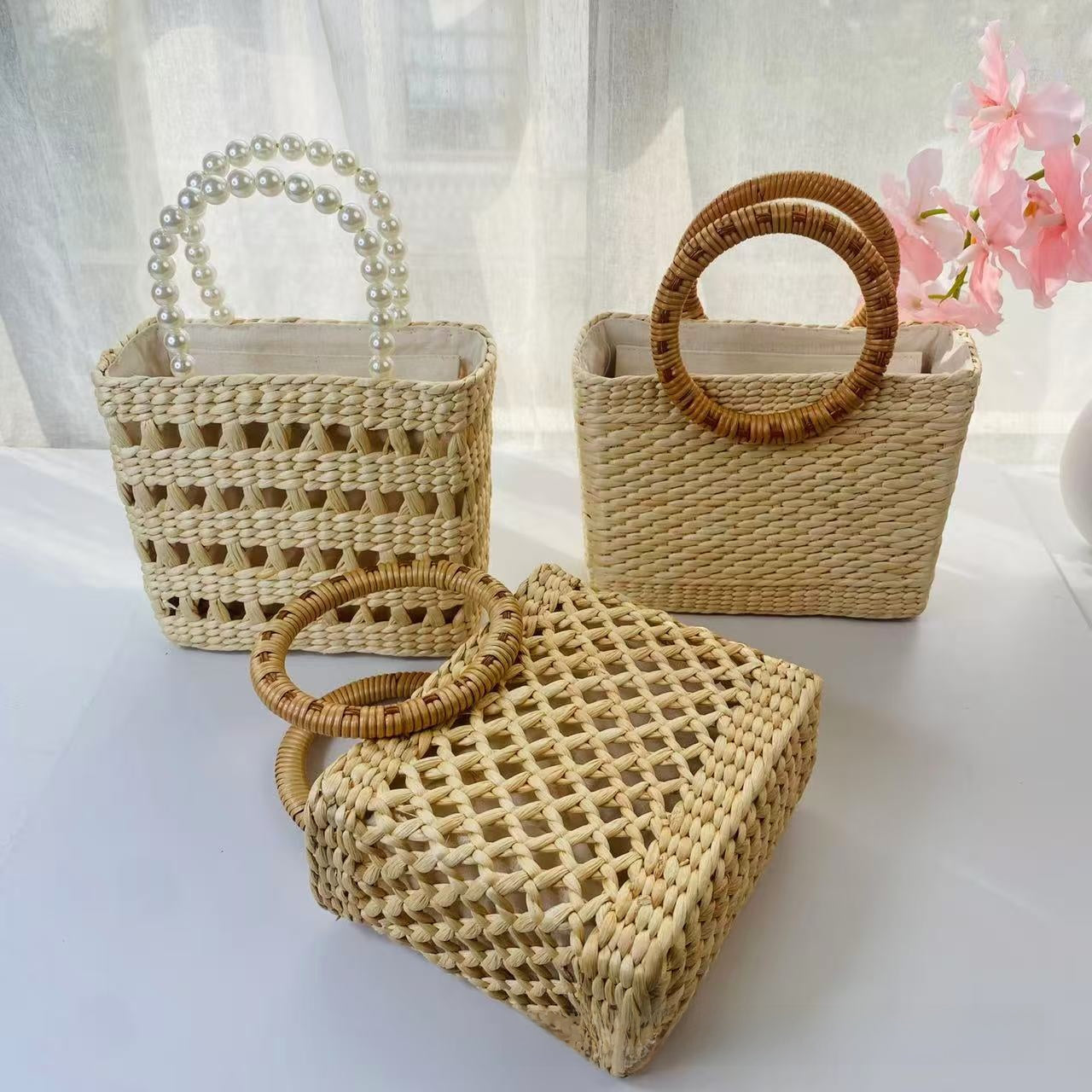 Woven Straw Handbag