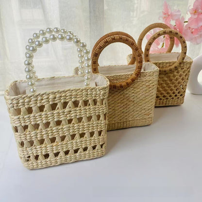 Woven Straw Handbag