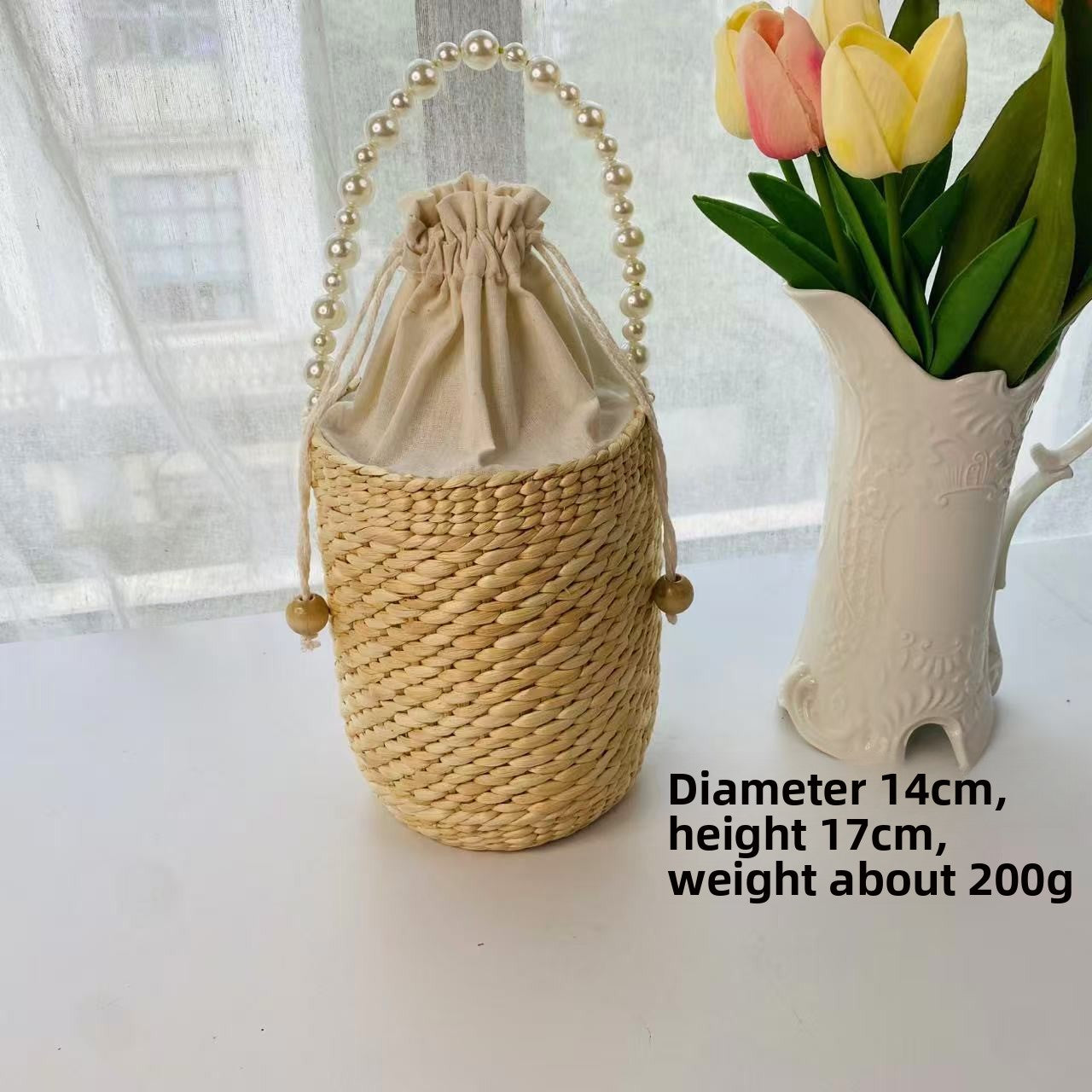 Woven Straw Handbag