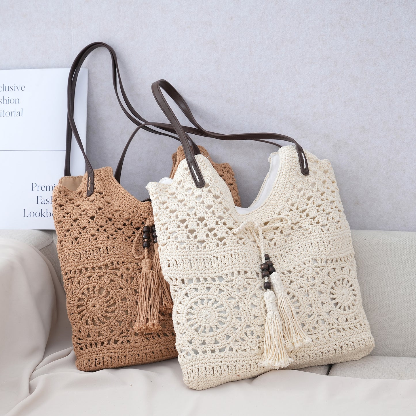 Woven Straw Shoulder Bag