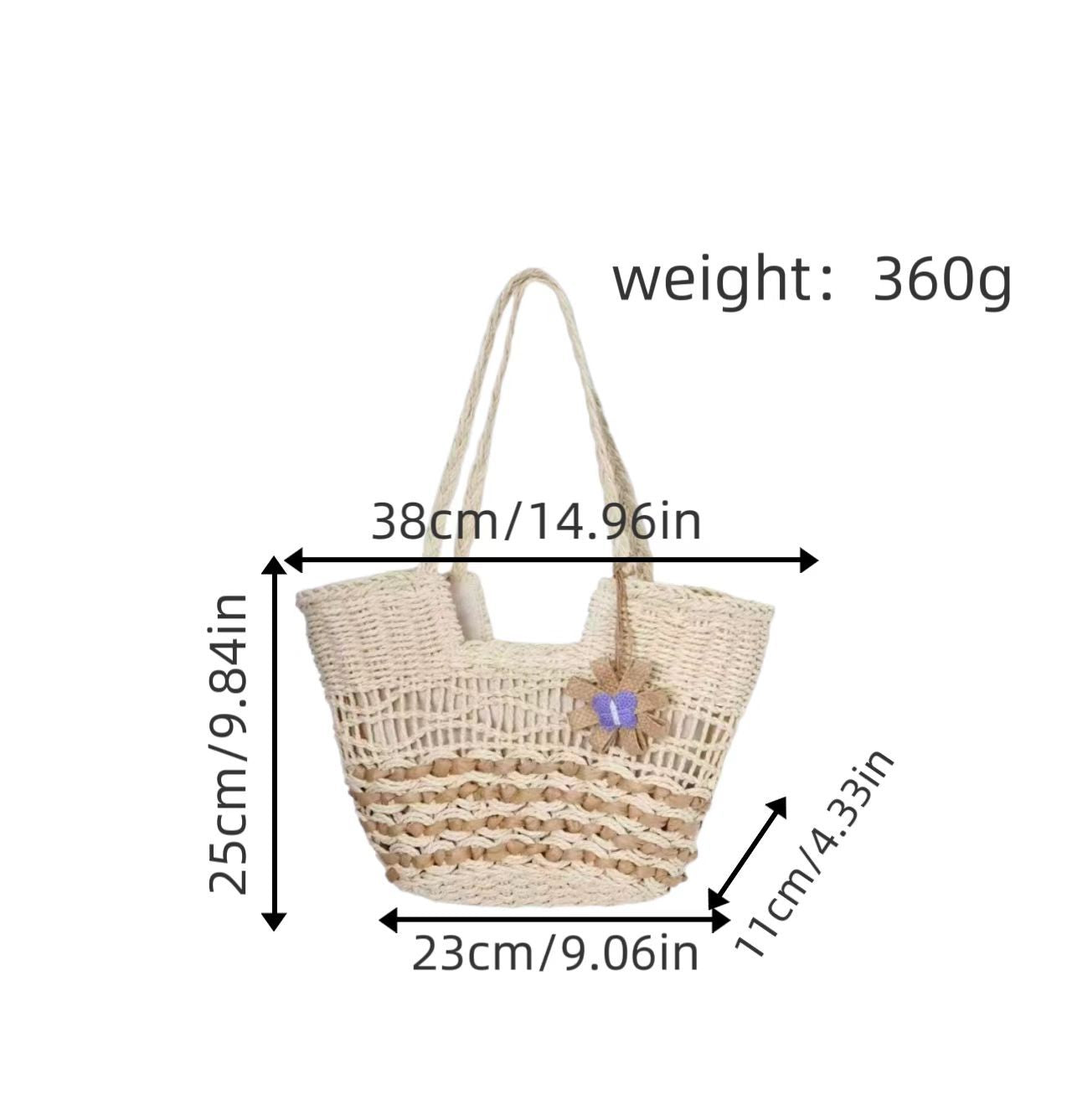Woven Straw Shoulder Bag