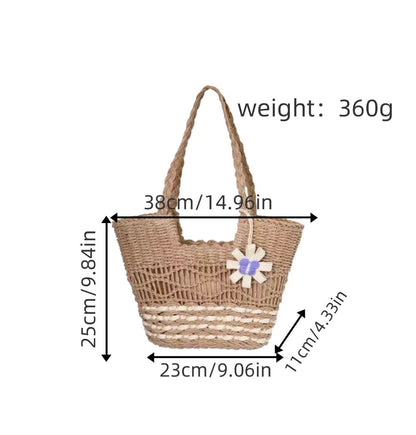 Woven Straw Shoulder Bag