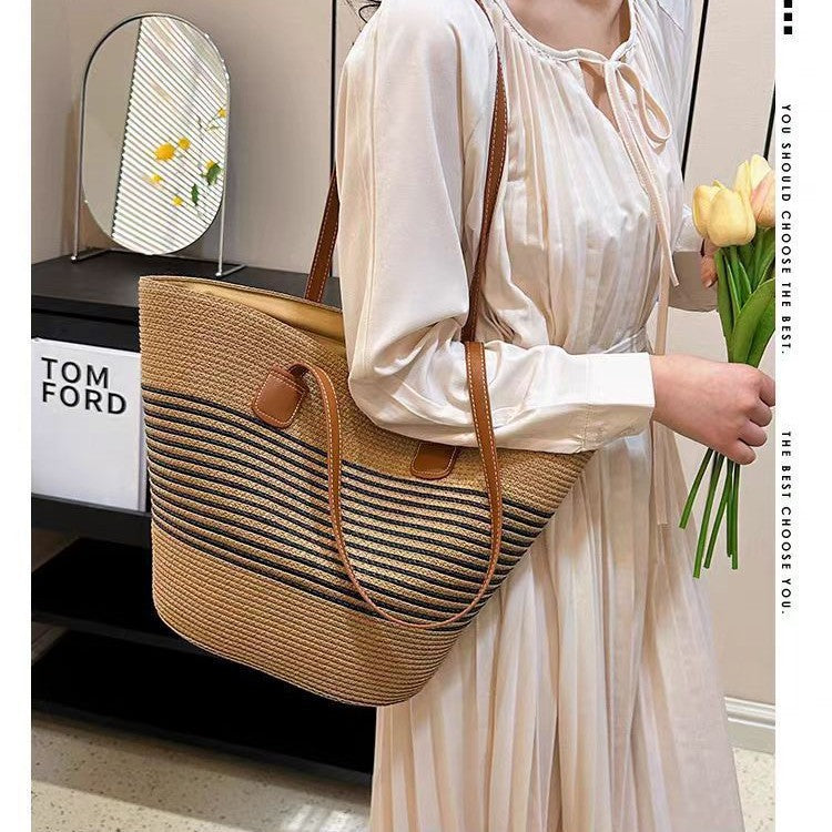 Woven Straw Shoulder Bag