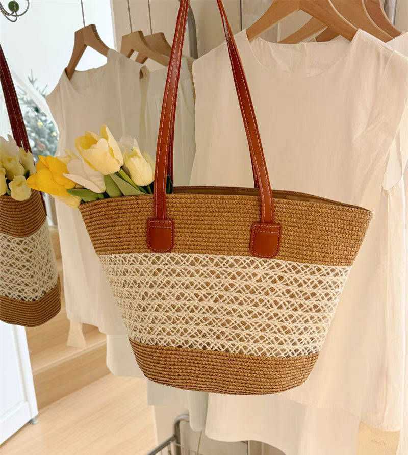 Woven Straw Shoulder Bag