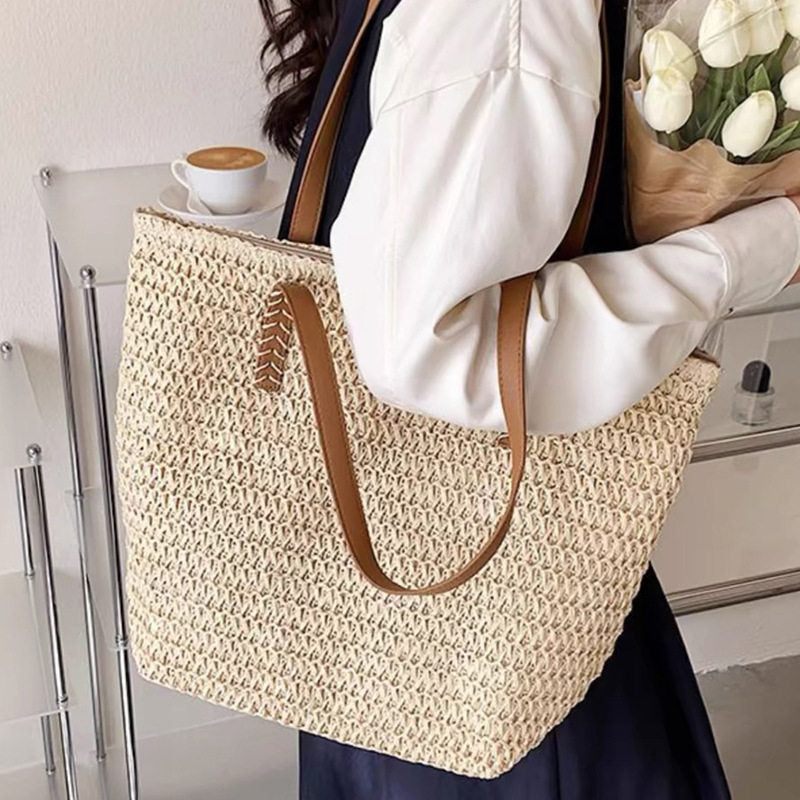 Woven Straw Shoulder Bag