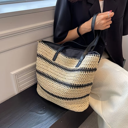 Woven Straw Shoulder Bag
