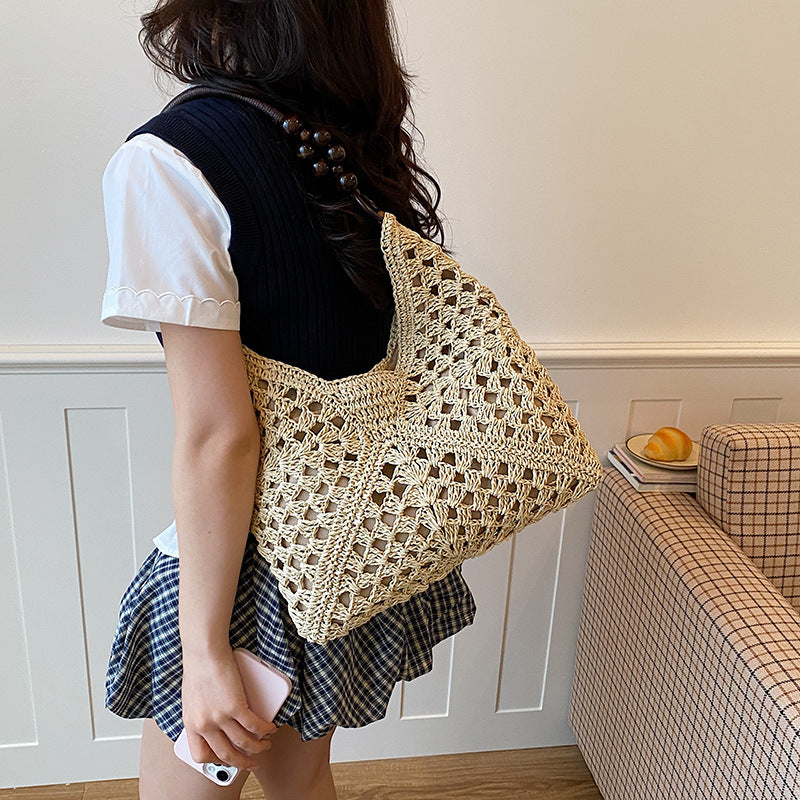 Woven Straw Tote Bag