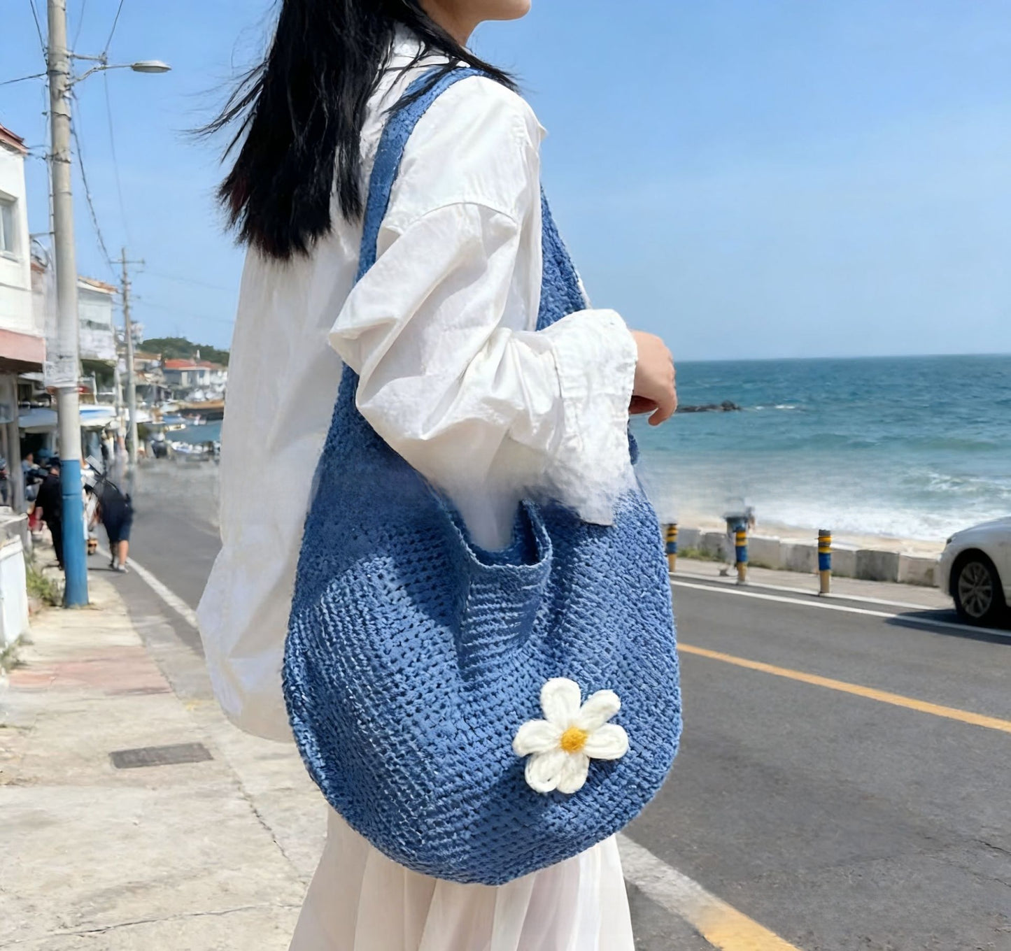 Woven Straw Tote Bag