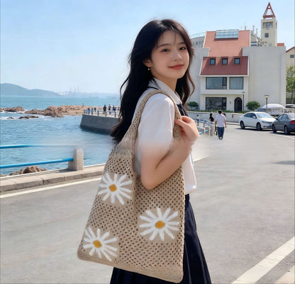 Woven Straw Tote Bag