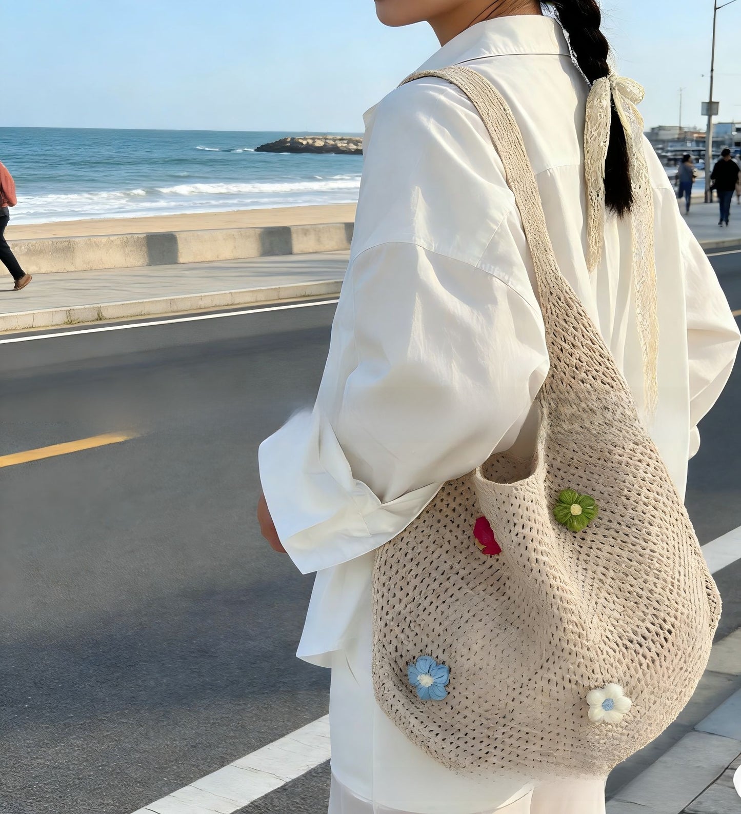 Woven Straw Tote Bag