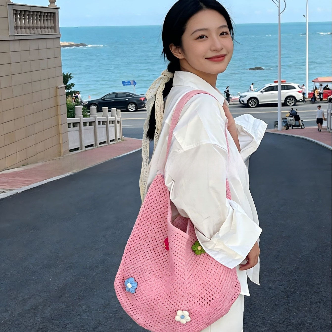 Woven Straw Tote Bag