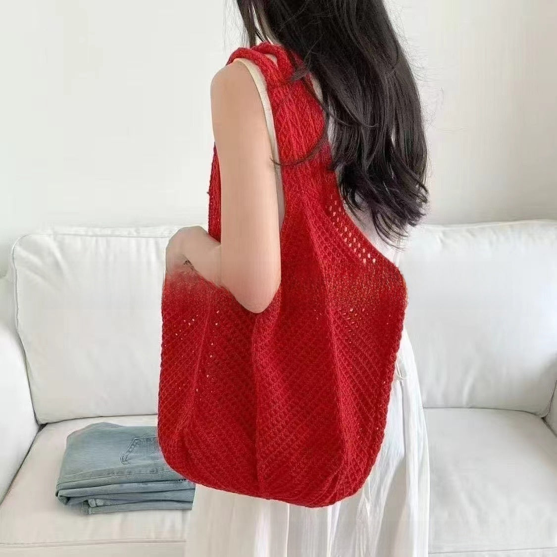Woven Straw Tote Bag