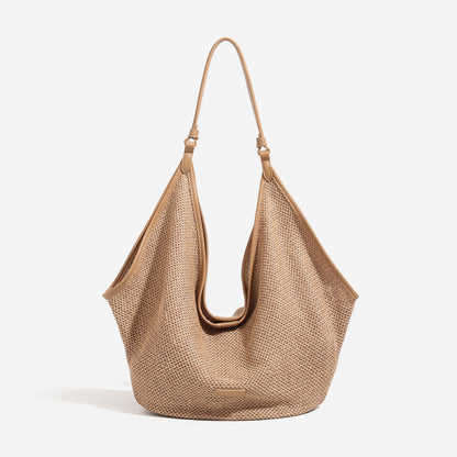 Woven Straw Tote Bag with Adjustable Strap