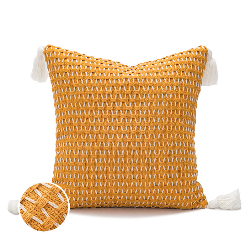 Woven Tassel Cushion Cover