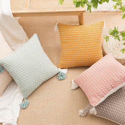 Woven Tassel Cushion Cover