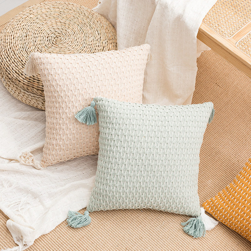 Woven Tassel Cushion Cover