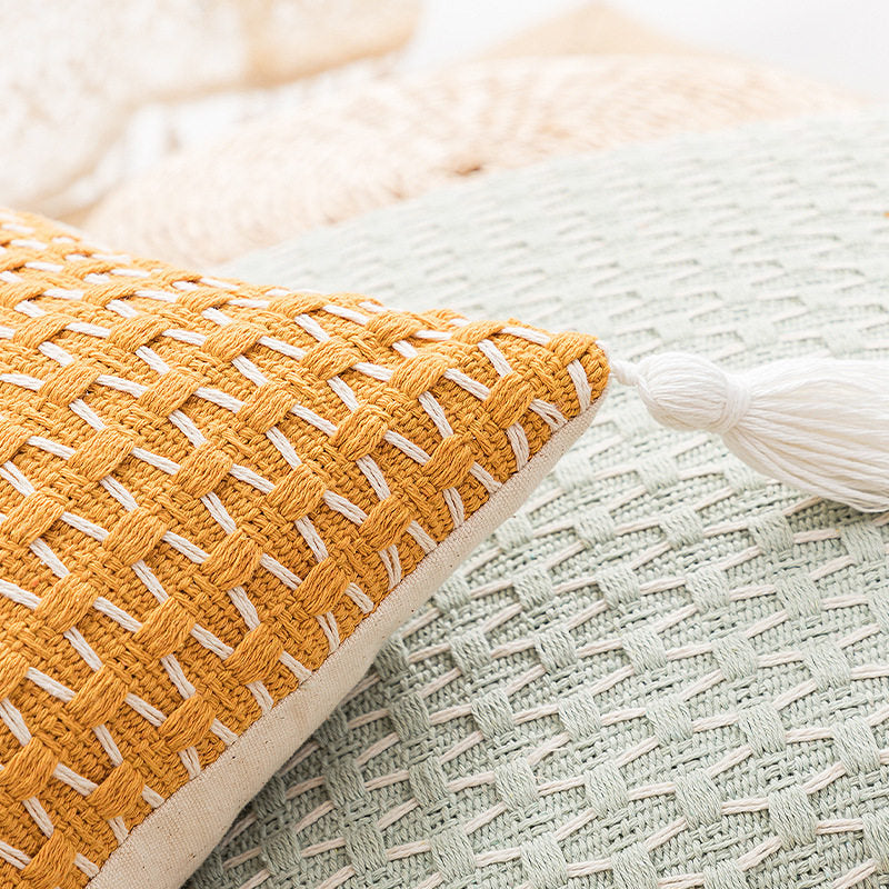 Woven Tassel Cushion Cover