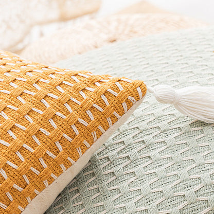 Woven Tassel Cushion Cover