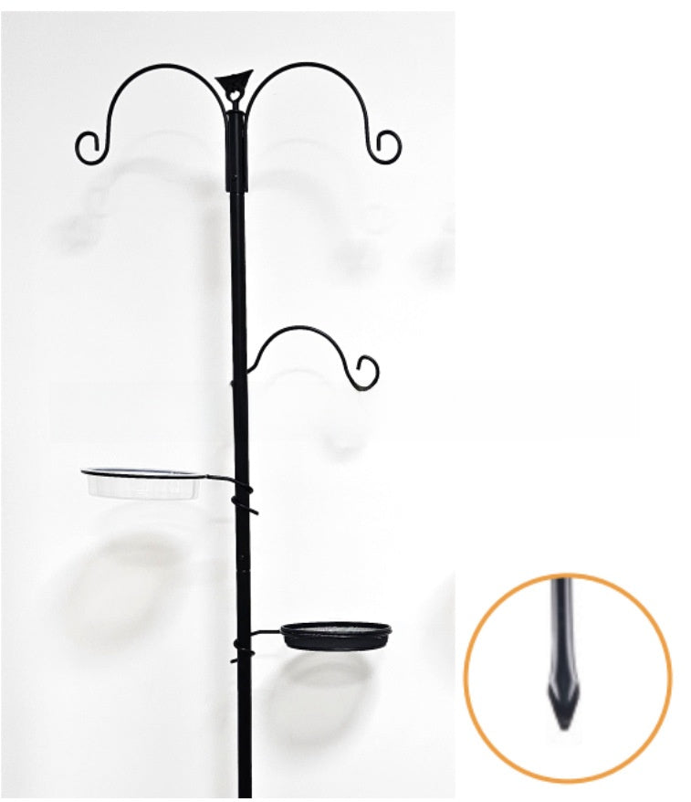 Wrought Iron Bird Feeder Stand with Accessories