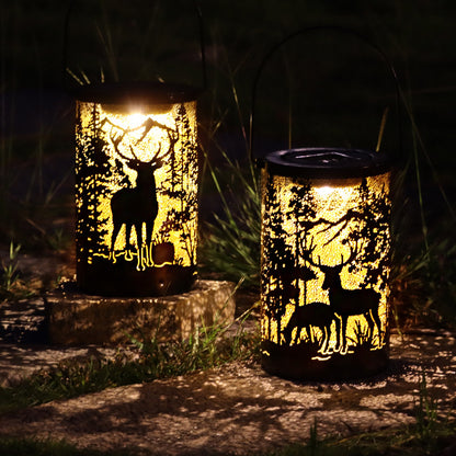 Wrought Iron Deer Solar Garden Light