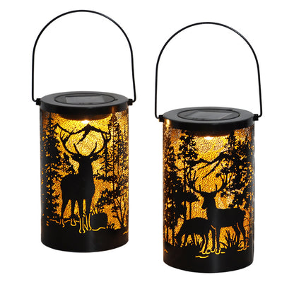 Wrought Iron Deer Solar Garden Light