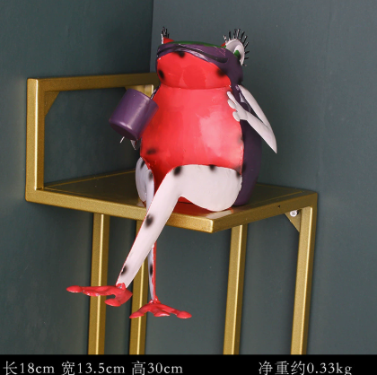 Wrought Iron Frog Garden Decoration
