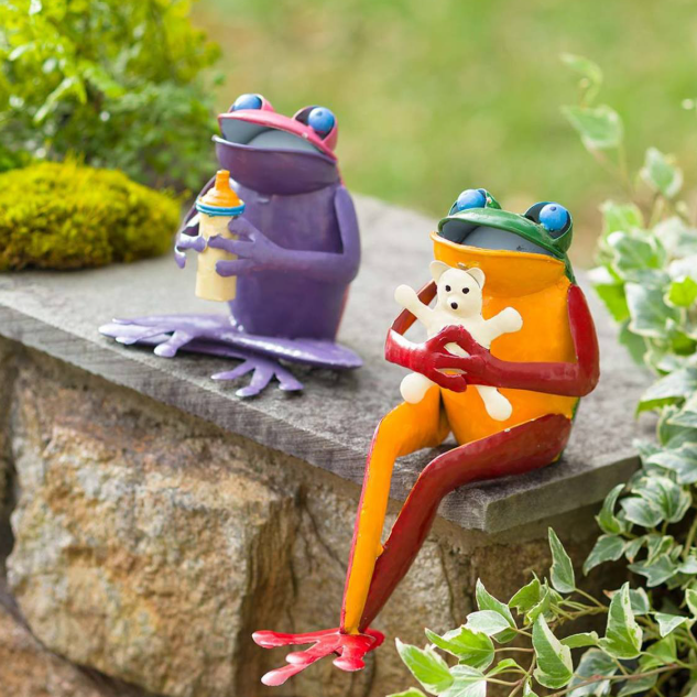 Wrought Iron Frog Garden Decoration