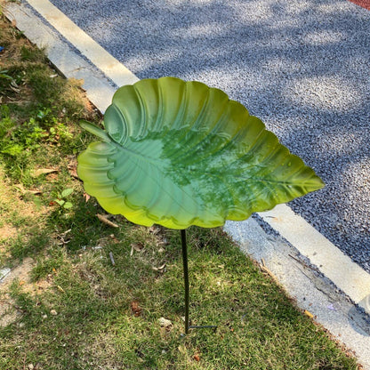Wrought Iron Leaf Bird Feeder with Ground Stake