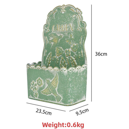 Wrought Iron Wall Mounted Flower Pot for Garden Decoration