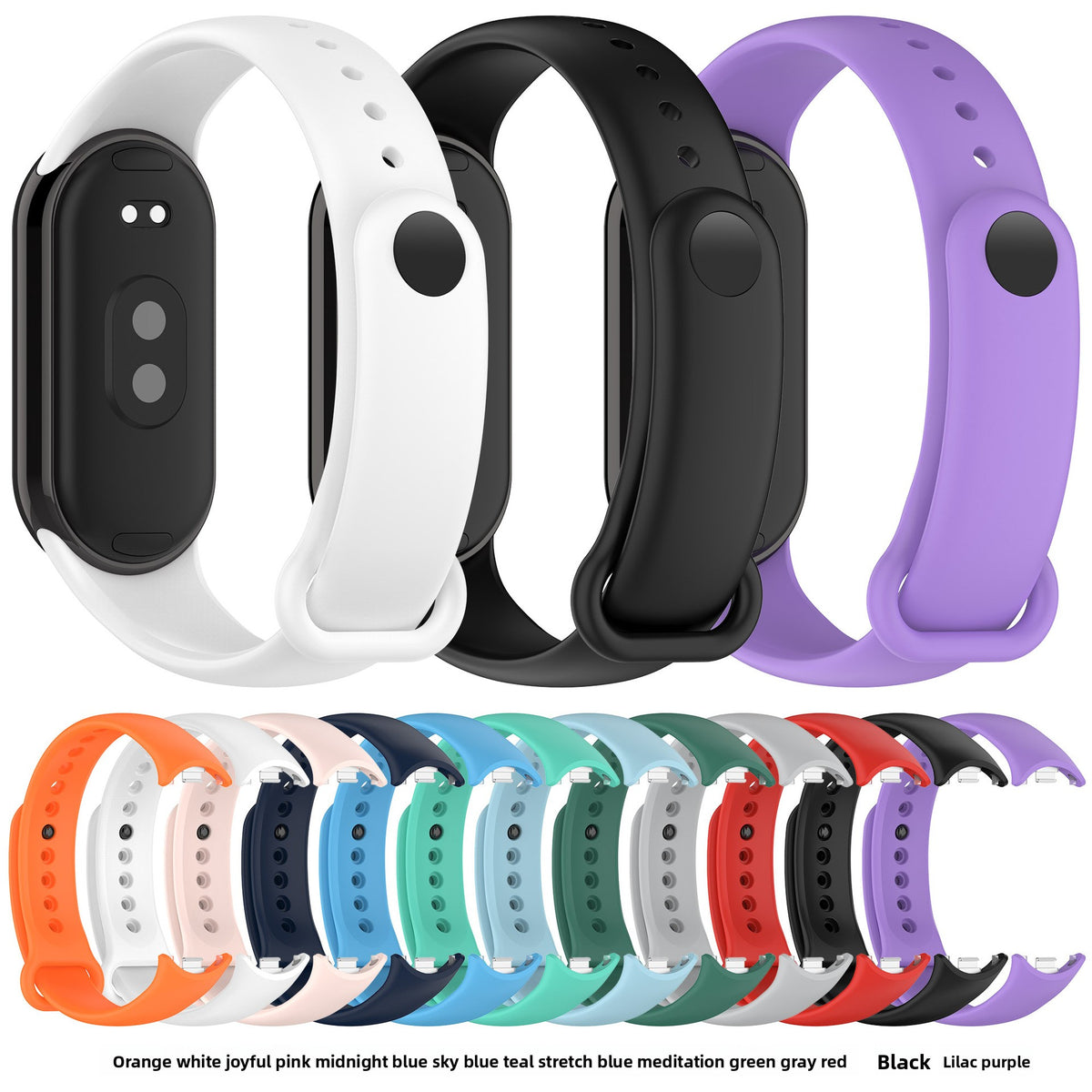Xiaomi Mi Band 10/9/8 TPU Watch Strap with Metal Interface