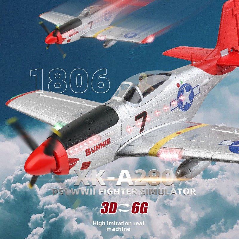 XK A280 Remote Control P51 3D/6G System Fixed-Wing Glider Model
