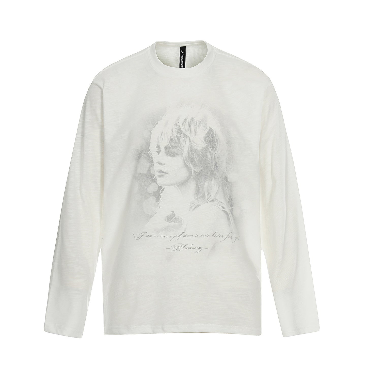 Xmys American Retro Character Print Long-Sleeved T-Shirt for Men and Women, Spring and Autumn Loose Casual Versatile Round Neck Lazy Top