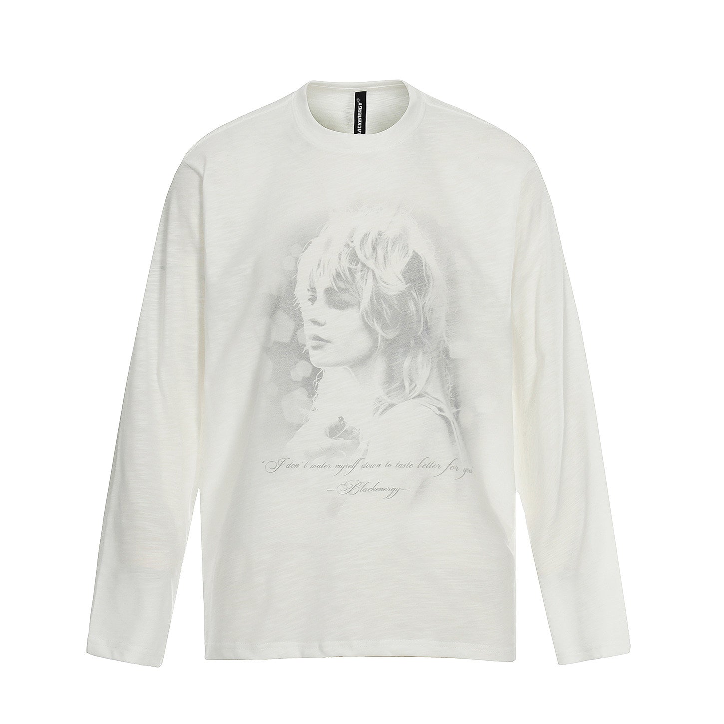 Xmys American Retro Character Print Long-Sleeved T-Shirt for Men and Women, Spring and Autumn Loose Casual Versatile Round Neck Lazy Top