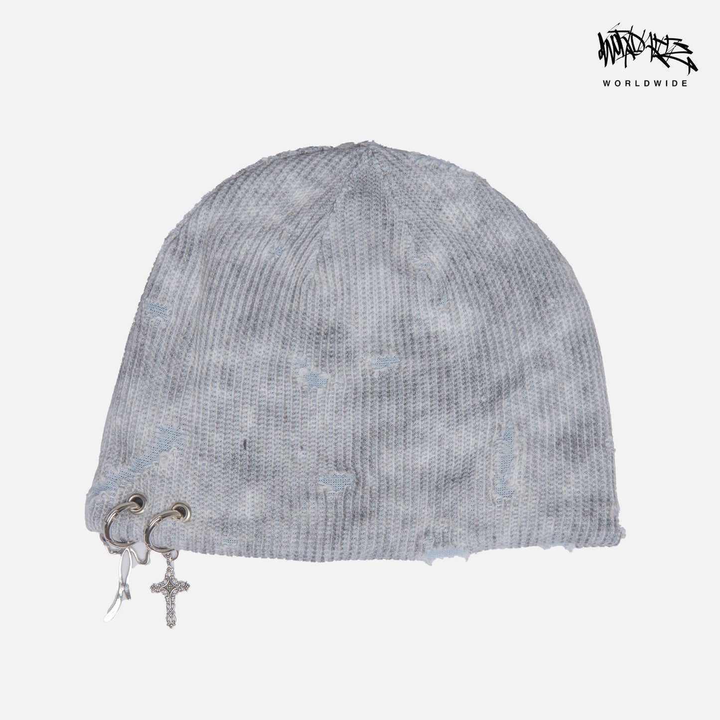 Y2K Knit Beanie with Cross Pendant