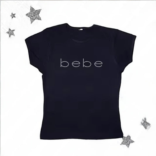 Y2K Letter Print Slim Fit T-shirt