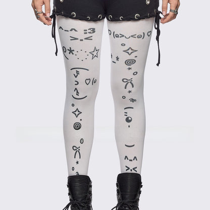 Y2K Pattern Thigh High Socks