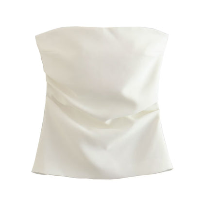 Y2K Pleated Strapless Top