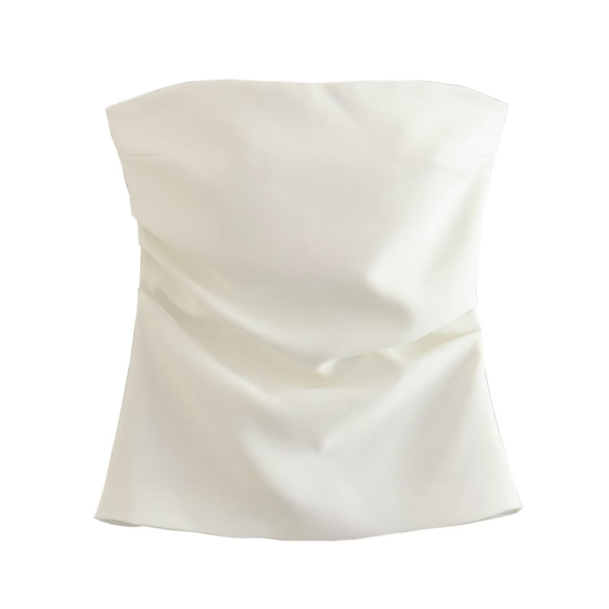 Y2K Pleated Strapless Top