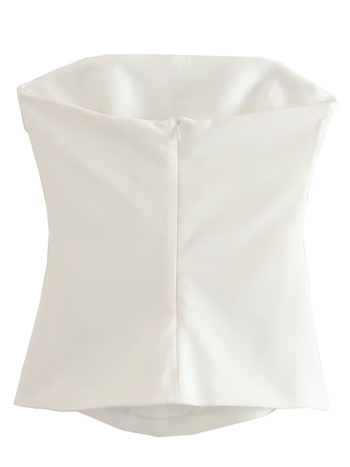 Y2K Pleated Strapless Top