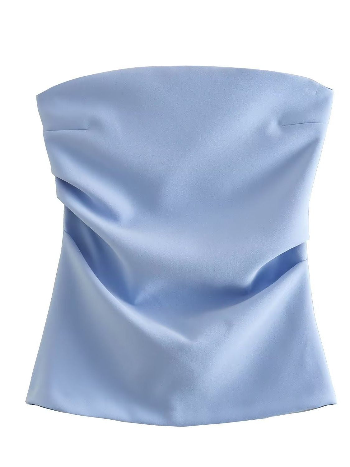 Y2K Pleated Strapless Top