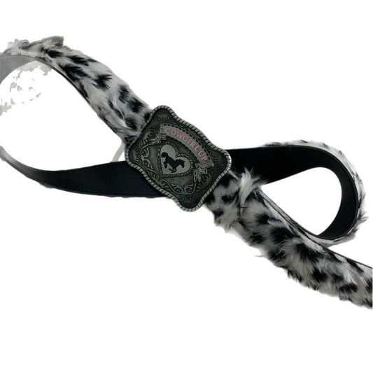 Y2K Plush Leopard Print Belt