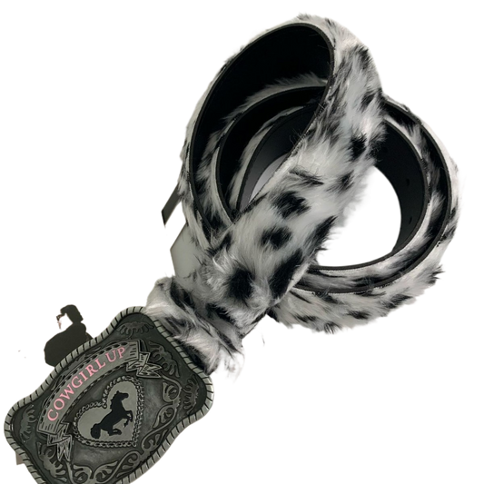 Y2K Plush Leopard Print Belt