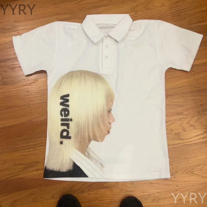 Y2K Printed Polo Shirt
