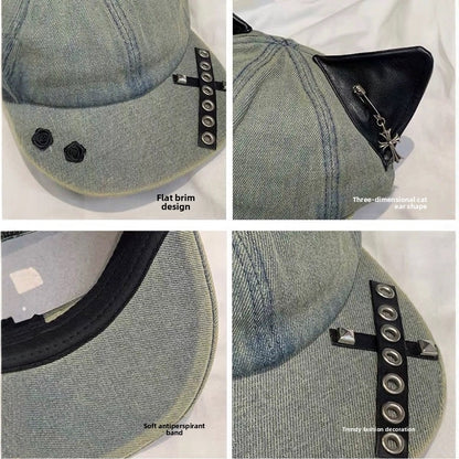 Y2K Retro Denim Baseball Cap
