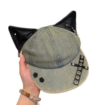 Y2K Retro Denim Baseball Cap