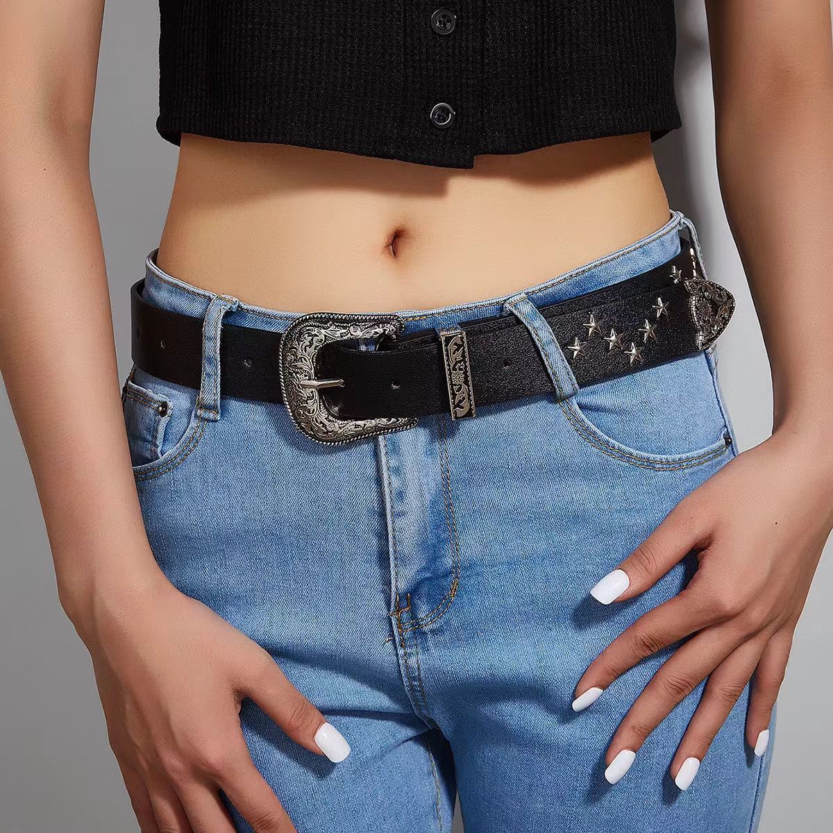 Y2K Rivet Metal Buckle Punk Belt