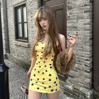 Y2K Star Print Bodycon Dress