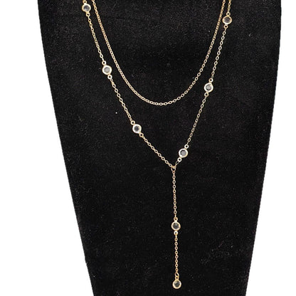 Y-Shaped Rhinestone Pendant Necklace
